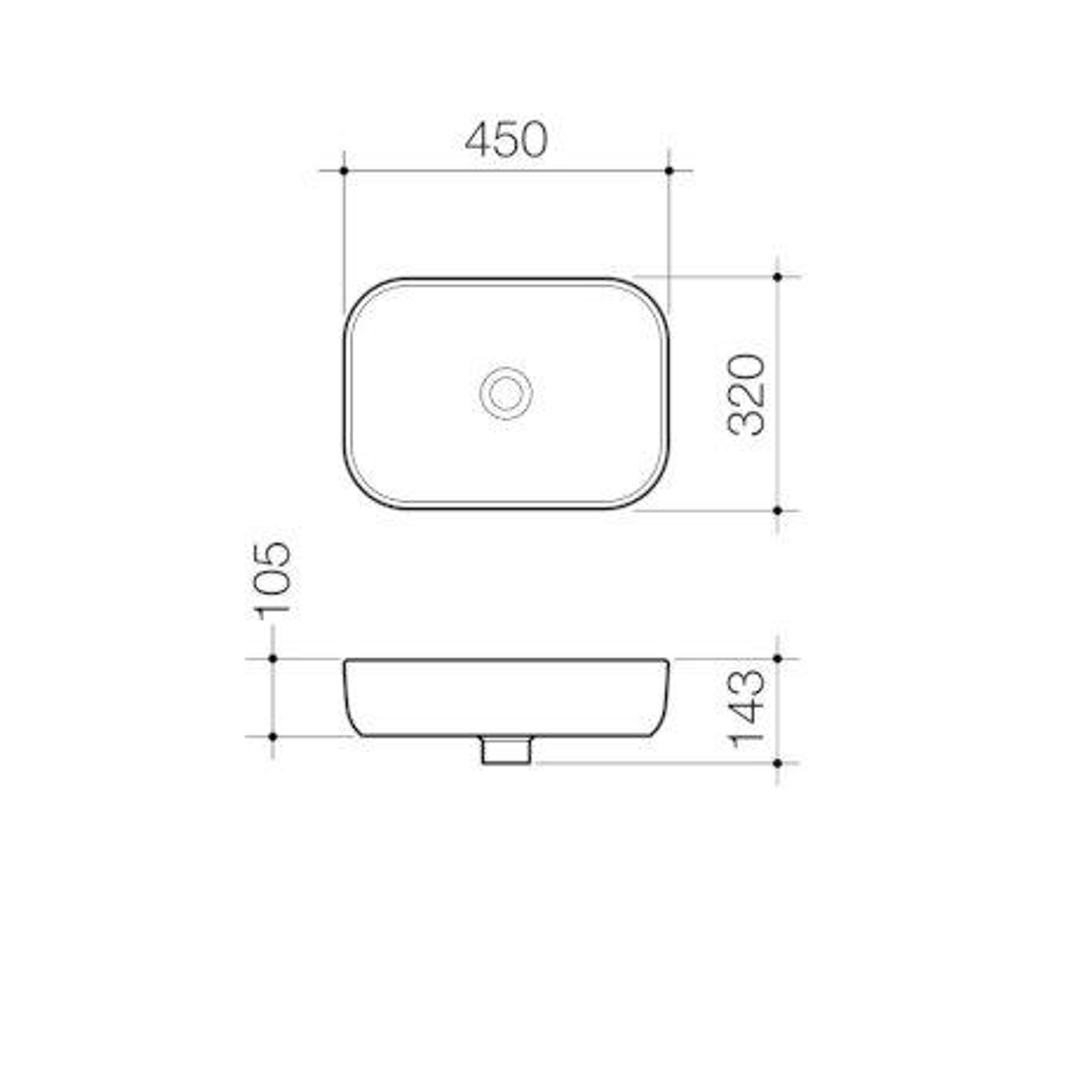 Caroma Luna Above Counter Basin 450mm