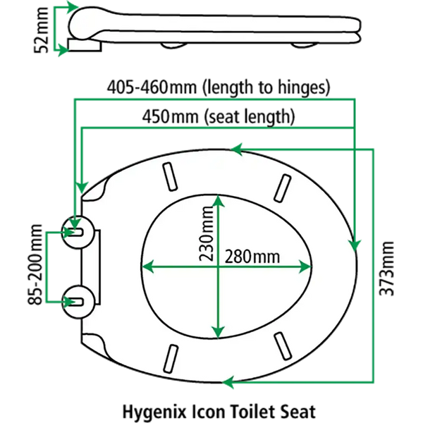 Fix-A-Loo Hygenix Icon Soft Close Toilet Seat (245342)