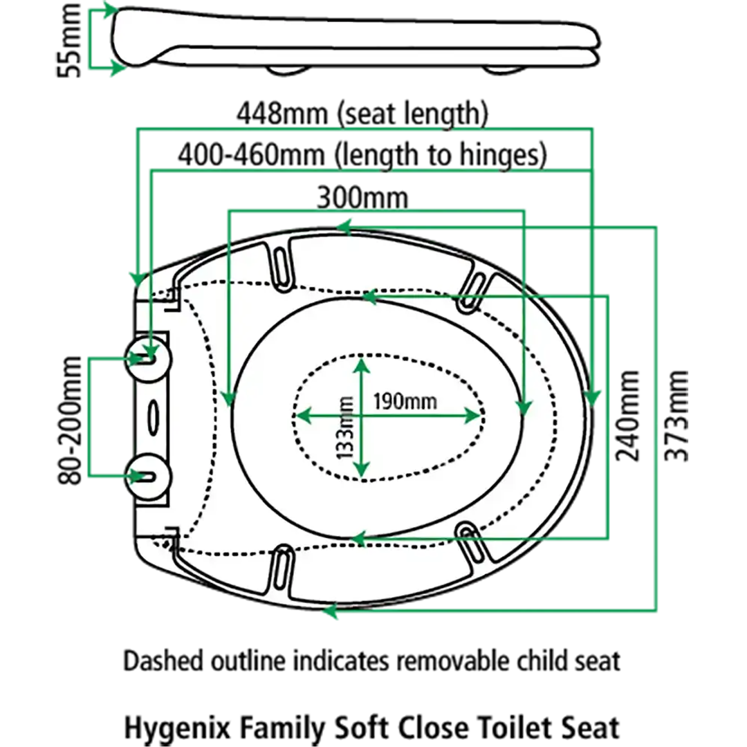 Fix-A-Loo Hygenix Family Soft Close Toilet Seat (245489)