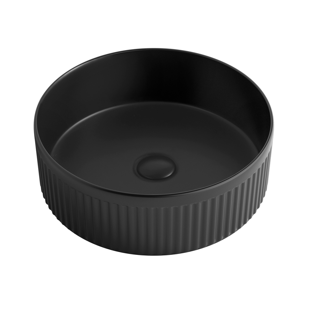 Otti Oxford 395X395X125 Round Matt Black Basin