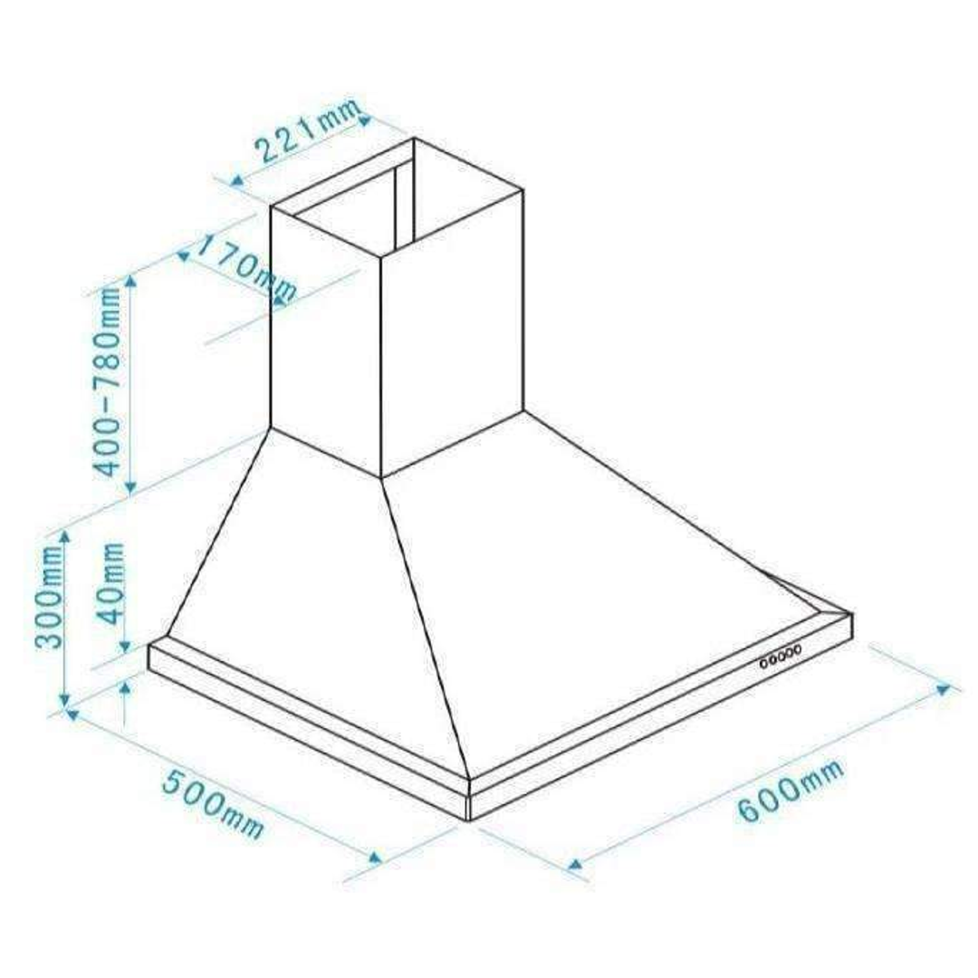 Euro 60Cm Canopy Rangehood S/Steel Ea60Sx