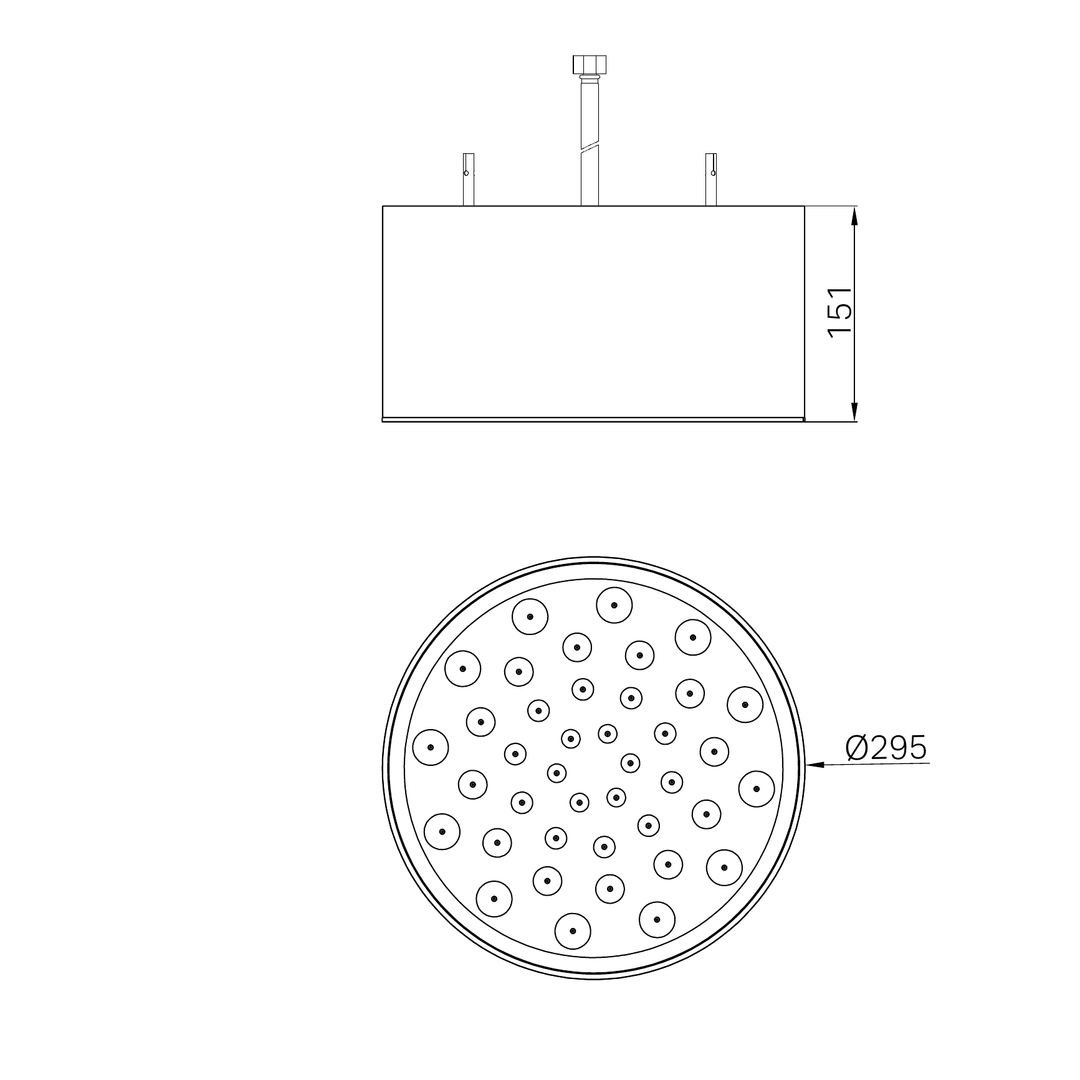 Nero Serenity Ceiling Shower Head Matte Black