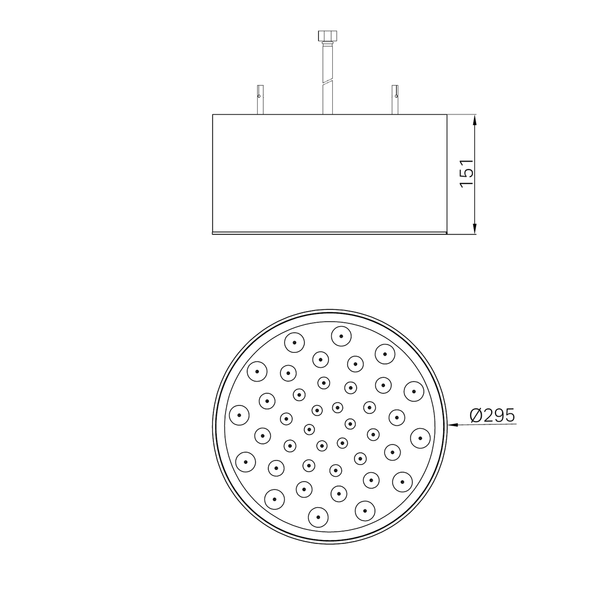 Nero Serenity Ceiling Shower Head Matte Black