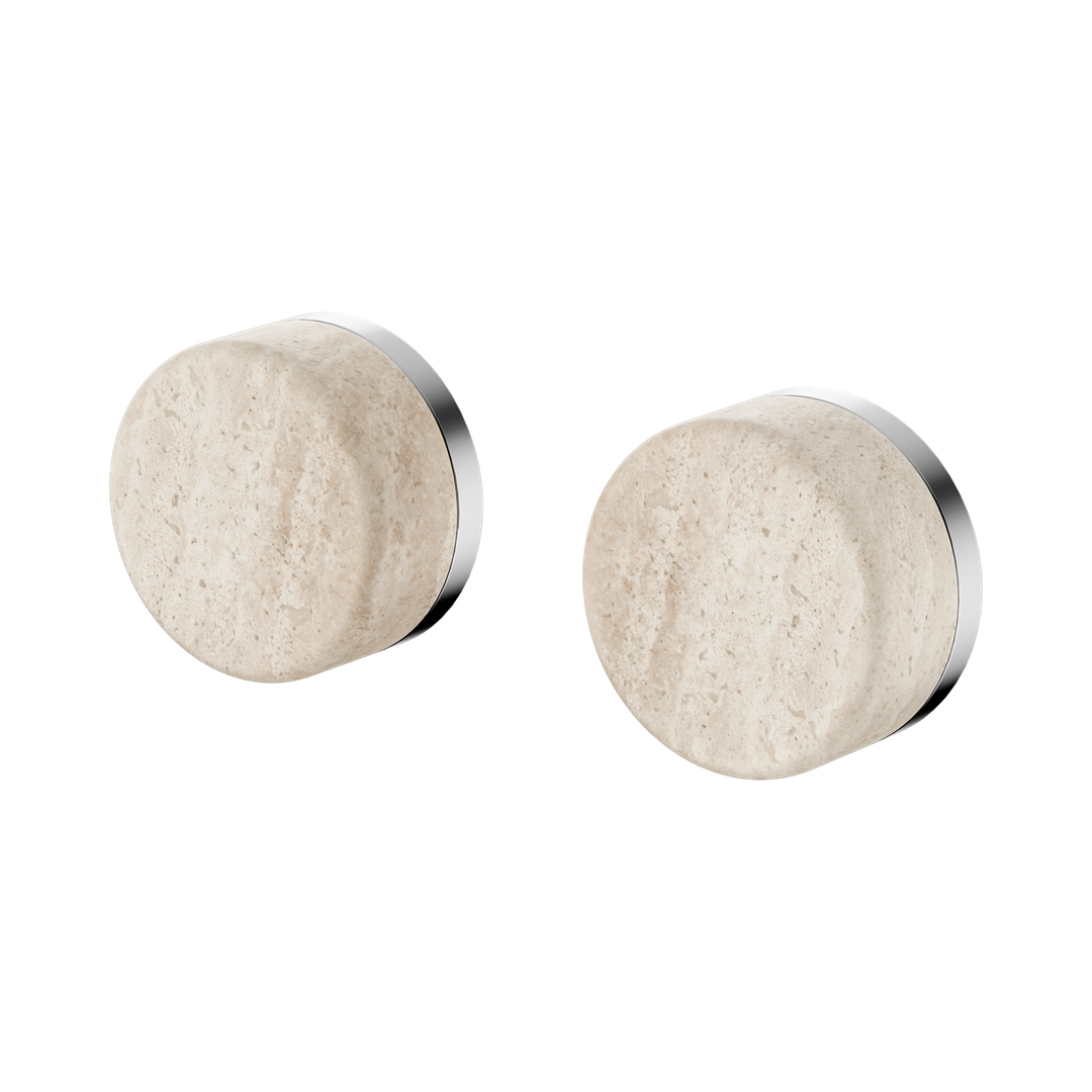 Nero Serenity Wall Top Assembly With Rome Travertine Handle Chrome