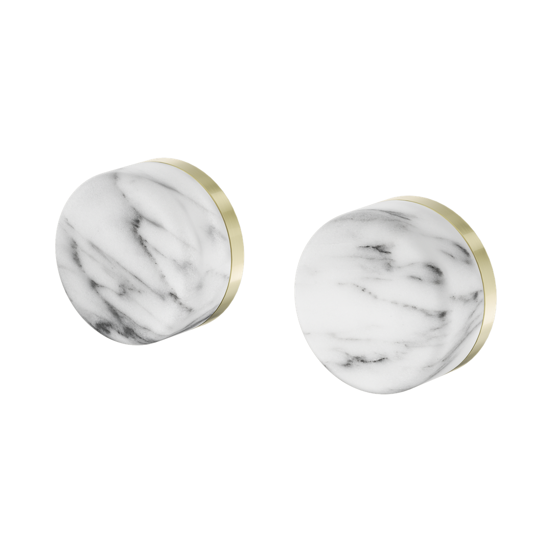 Nero Serenity Wall Top Assembly With Arabescato Corchia Handle Brushed Gold