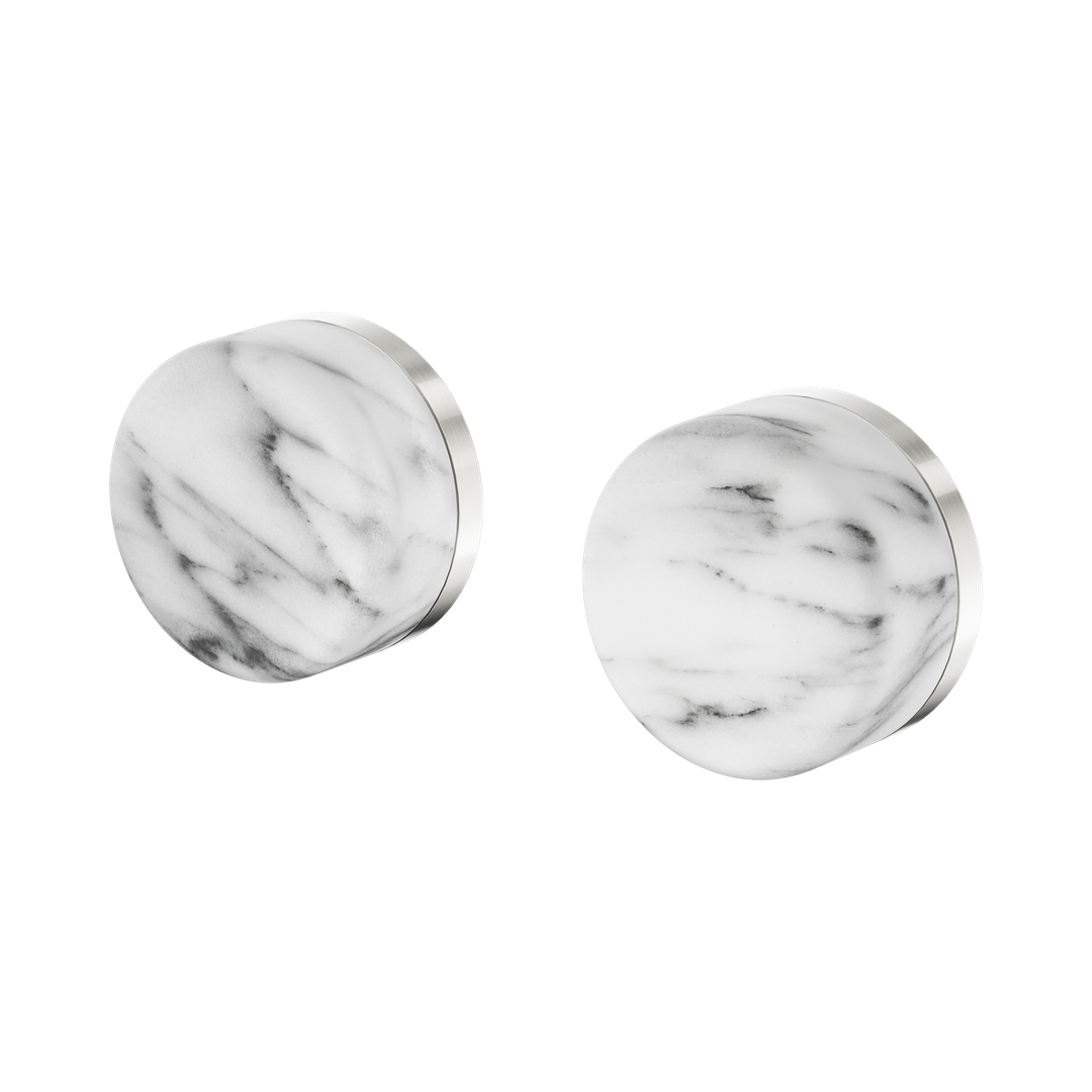 Nero Serenity Wall Top Assembly With Arabescato Corchia Handle Brushed Nickel