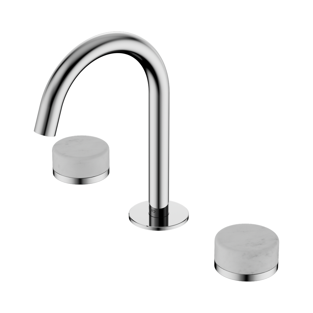 Nero Serenity Basin Set Arc Spout With Carrara Handle Chrome