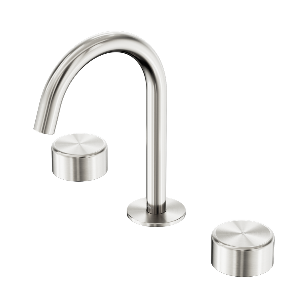Nero Serenity Basin Set Arc Spout With Metal Handle Brushed Nickel