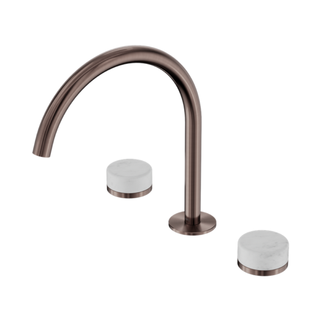 Nero Serenity Bath/Kitchen Set Arc Spout With Carrara Handle Brushed Bronze