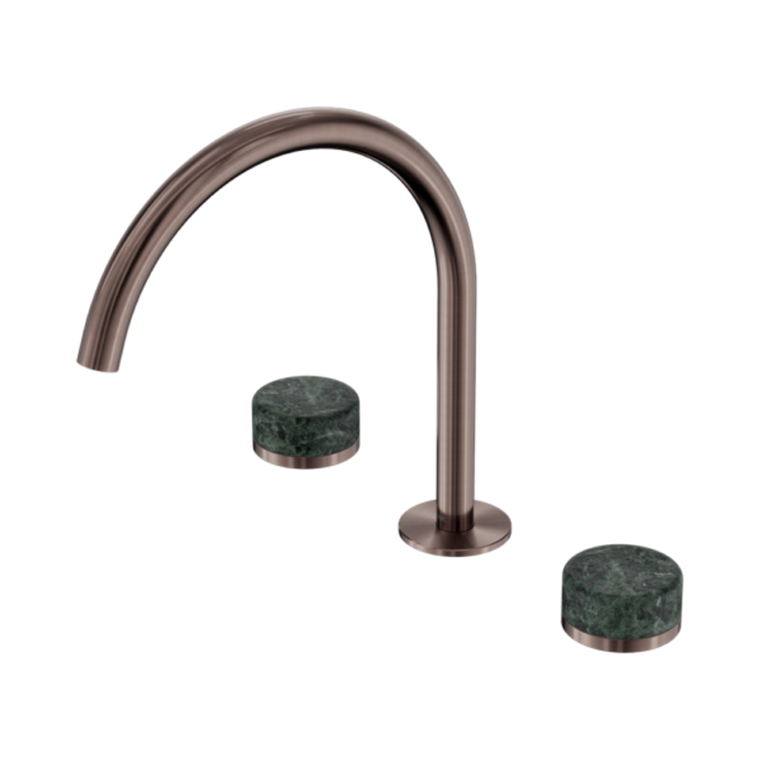 Nero Serenity Bath/Kitchen Set Arc Spout With Verde Alpi Handle Brushed Bronze
