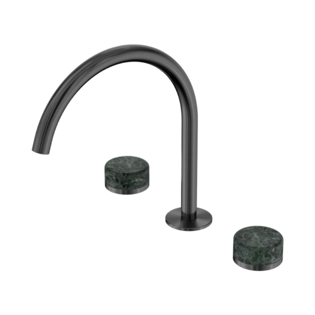 Nero Serenity Bath/Kitchen Set Arc Spout With Verde Alpi Handle Gun Metal