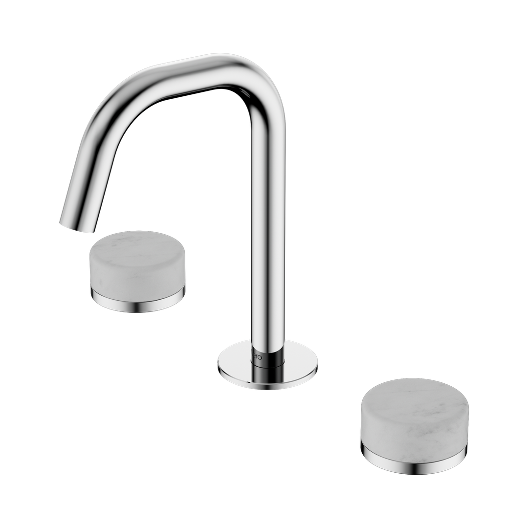 Nero Serenity Basin Set Edge Spout With Carrara Handle Chrome