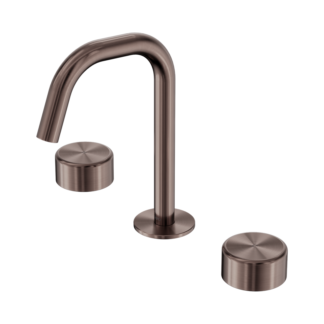 Nero Serenity Basin Set Edge Spout With Metal Handle Brushed Bronze