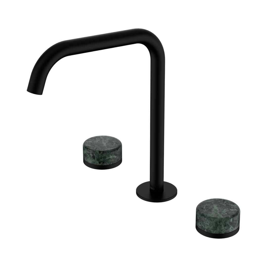 Nero Serenity Bath/Kitchen Set Edge Spout With Verde Alpi Handle Matte Black