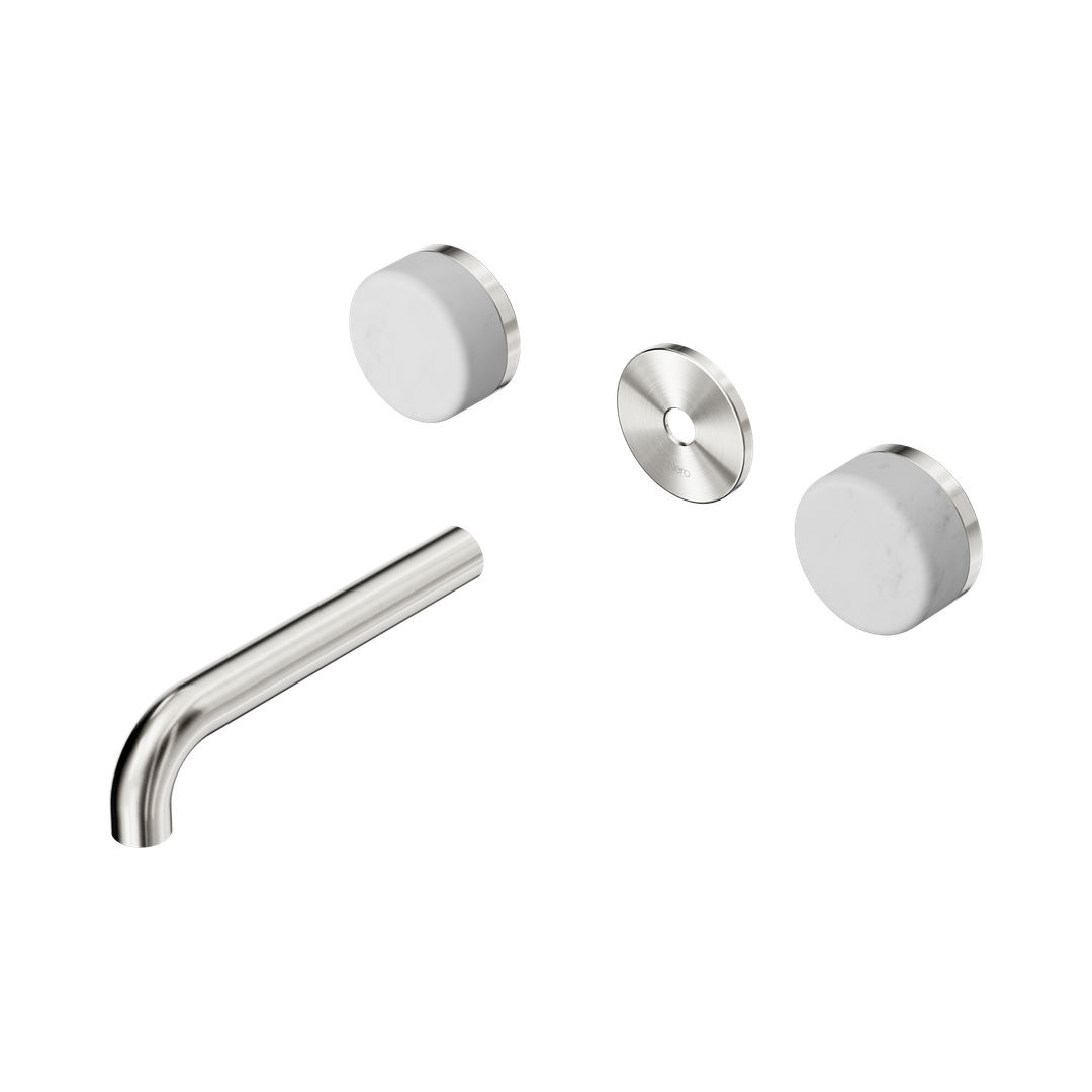 Nero Serenity Wall Basin Set 160Mm Spout With Carrara Handle Trim Kit Only Brushed Nickel