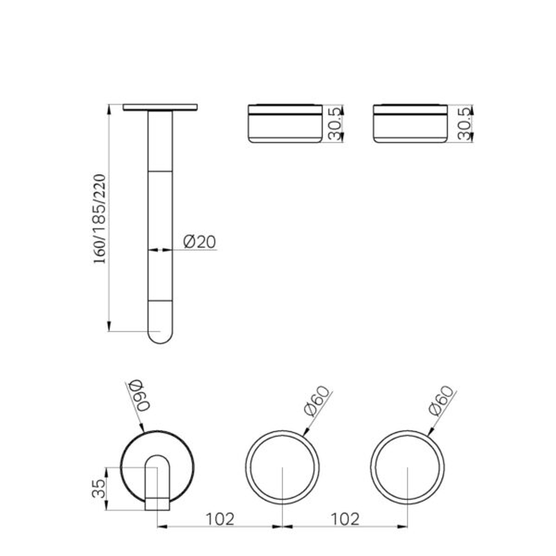 Nero Serenity Wall Basin Set 185Mm Offset Spout With Metal Handle Trim Kit Only Brushed Nickel