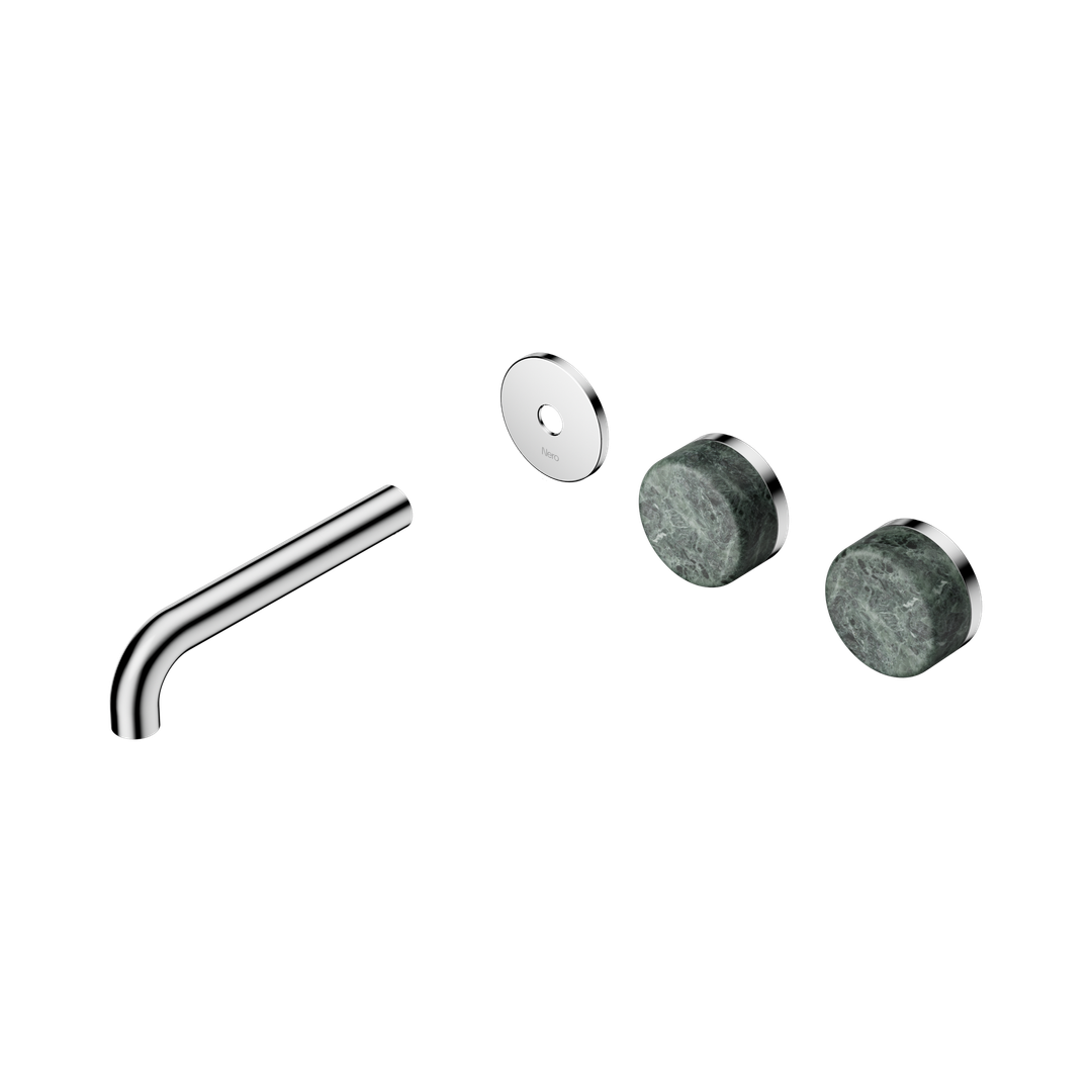 Nero Serenity Wall Basin Set 160Mm Offset Spout With Verde Alpi Handle Trim Kit Only Chrome