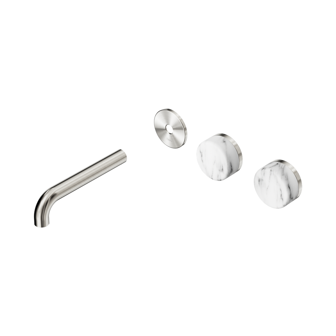 Nero Serenity Wall Basin Set 160Mm Offset Spout Corchia Handle Trim Kit Only Brushed Nickel