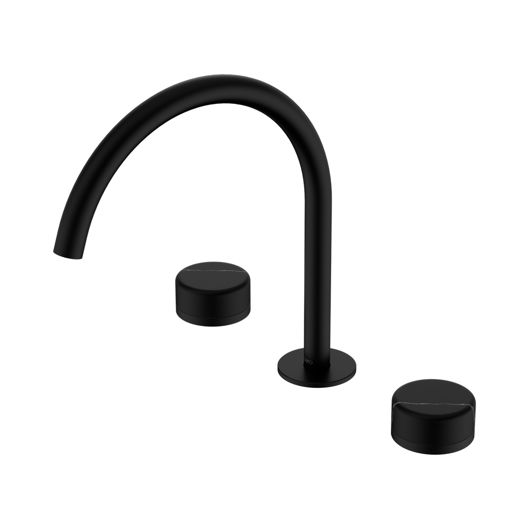Nero Serenity Bath/Kitchen Set Arc Spout With Marquina Black Handle Matte Black