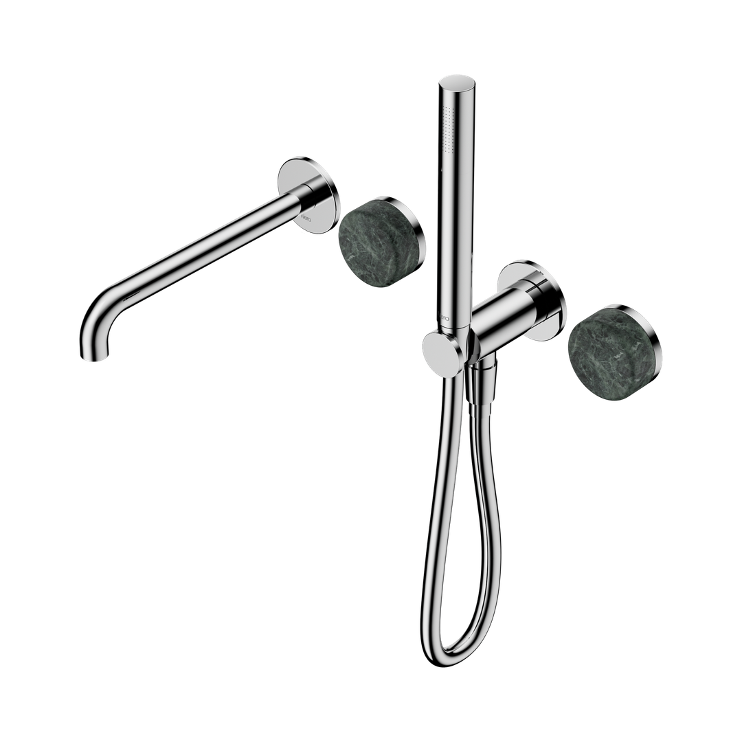 Nero Serenity Progressive Shower System With Spout With Verde Alpi Handle & Slim Shower Chrome