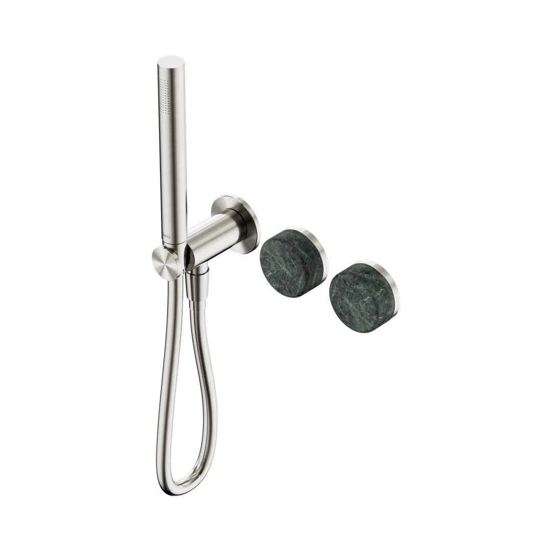 Nero Serenity Progressive Shower System With Verde Alpi Handle & Slim Shower Brushed Nickel