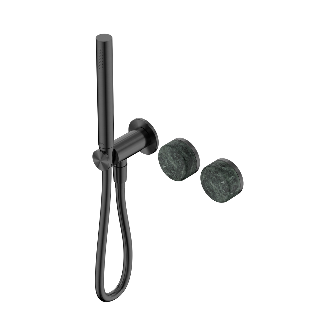 Nero Serenity Progressive Shower System With Verde Alpi Handle & Slim Shower Gun Metal