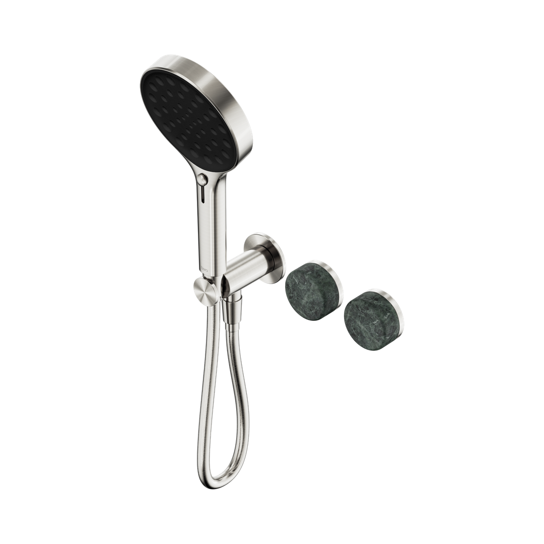 Nero Serenity Progressive Shower System With Verde Alpi Handle & Serenity Hand Shower Brushed Nickel