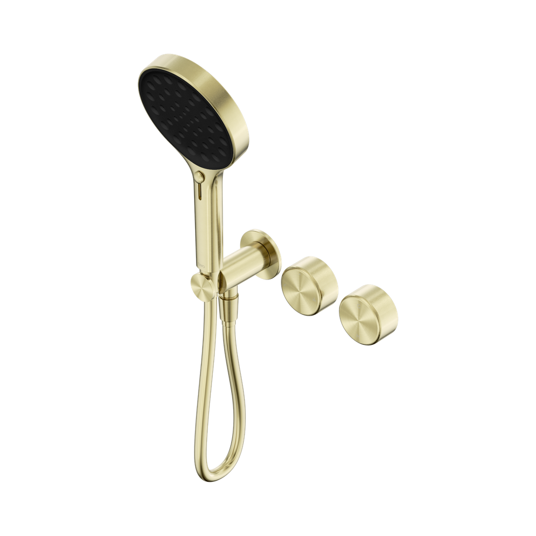 Nero Serenity Progressive Shower System With Metal Handle & Serenity Hand Shower Brushed Gold