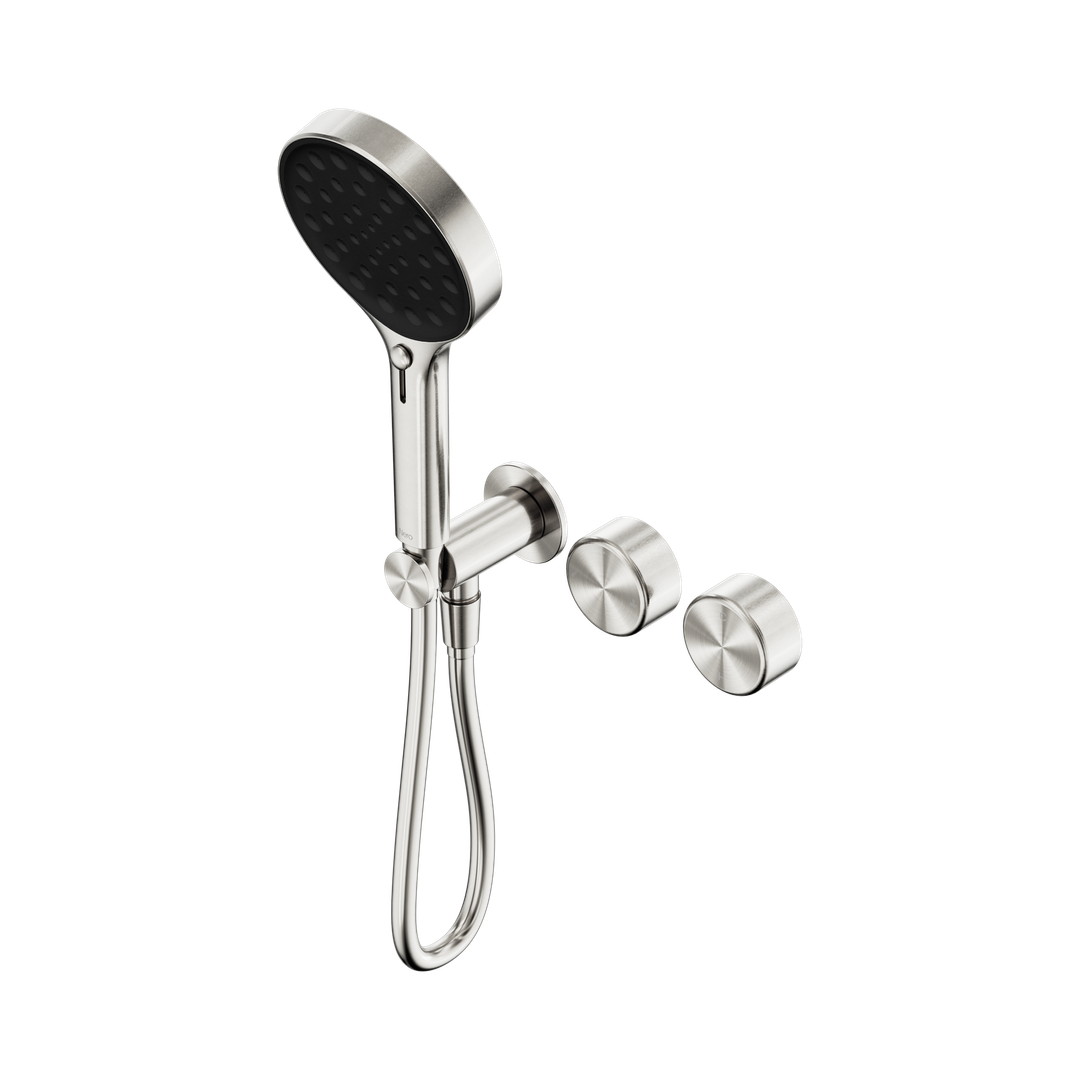 Nero Serenity Progressive Shower System With Metal Handle & Serenity Hand Shower Brushed Nickel