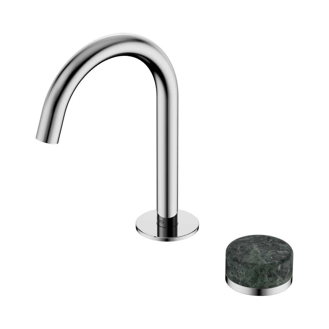 Nero Serenity Progressive Basin Mixer Arc Spout With Verde Alpi Handle Chrome