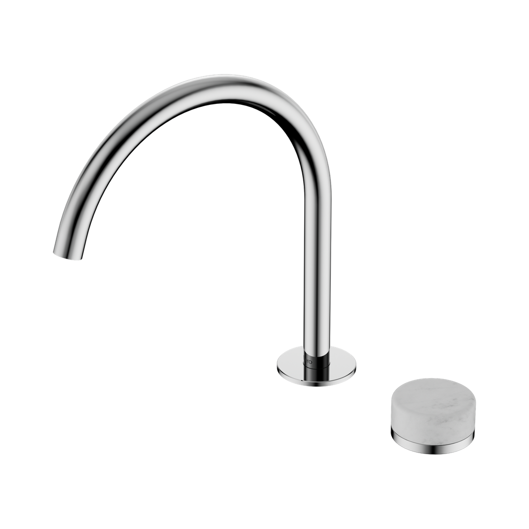 Nero Serenity Progressive Bath/Kitchen Mixer Arc Spout With Carrara Handle Chrome