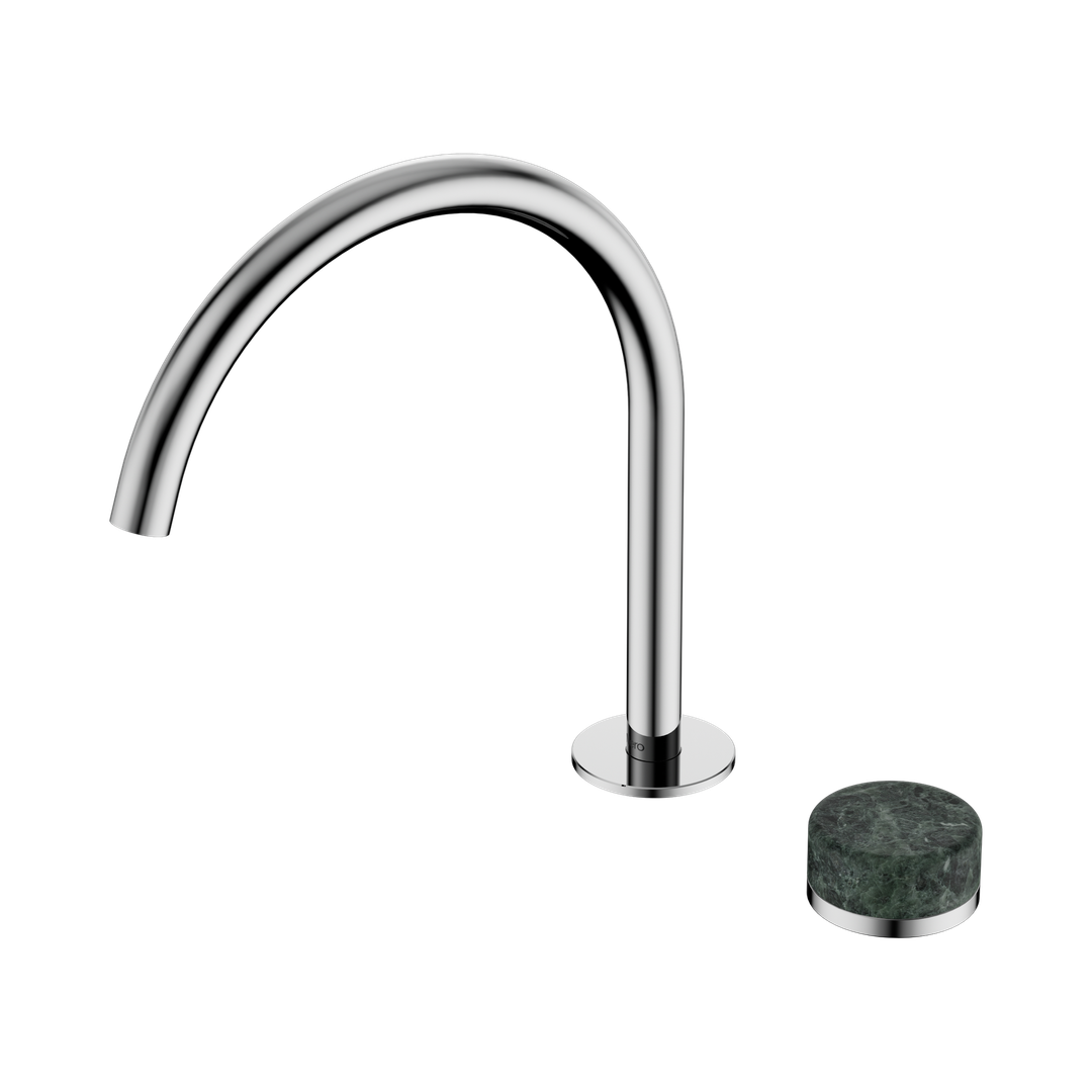 Nero Serenity Progressive Bath/Kitchen Mixer Arc Spout With Verde Alpi Handle Chrome