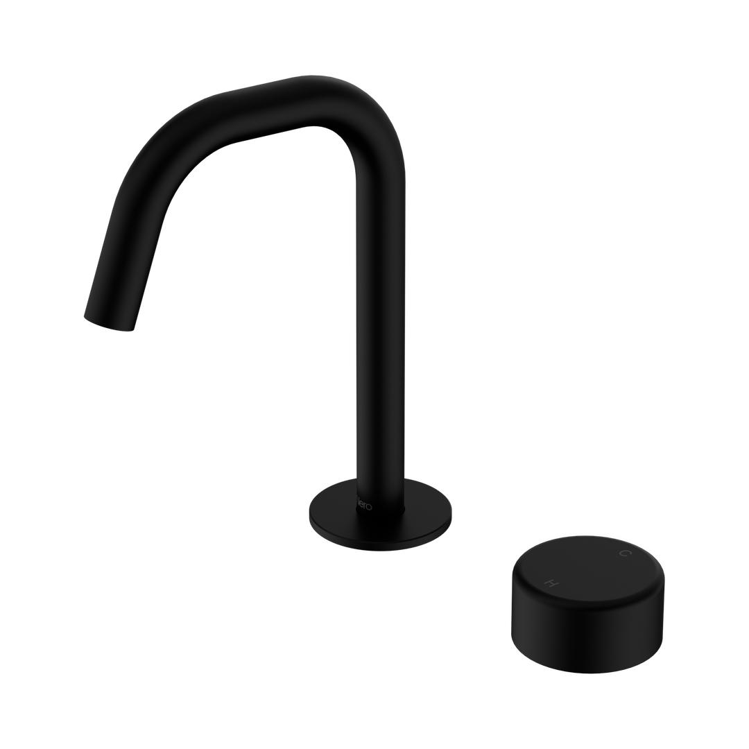Nero Serenity Progressive Basin Mixer Edge Spout With Metal Handle Matte Black