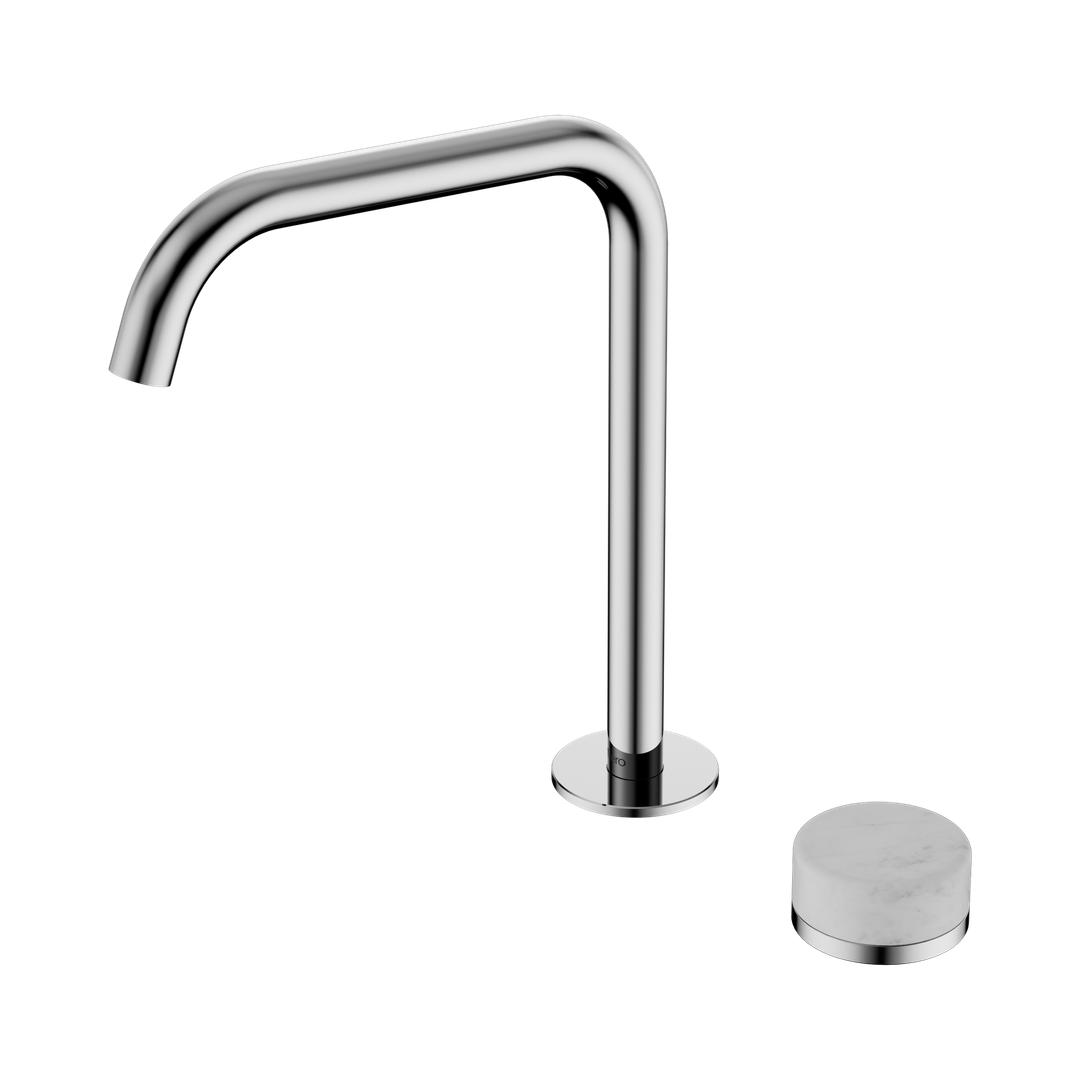 Nero Serenity Progressive Bath/Kitchen Mixer Edge Spout With Carrara Handle Chrome