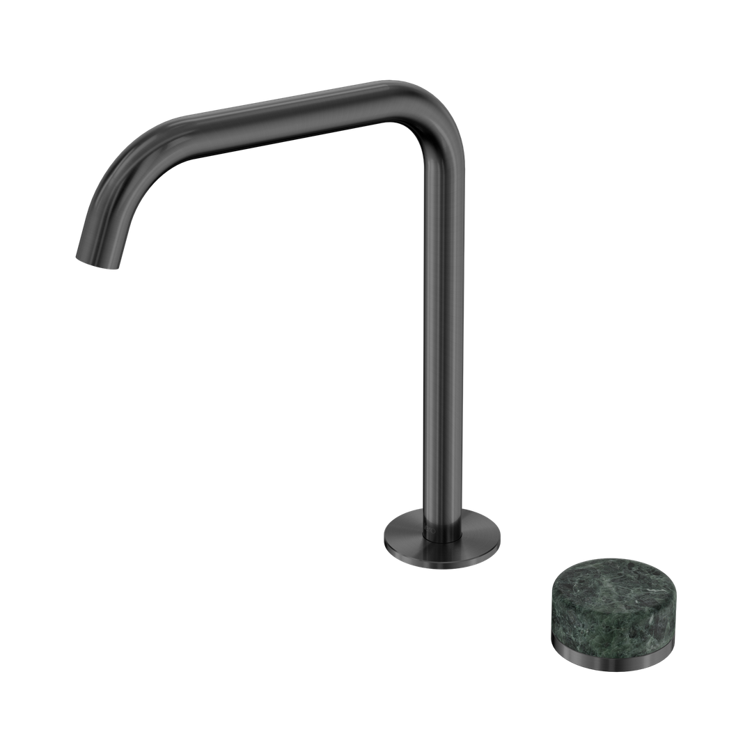 Nero Serenity Progressive Bath/Kitchen Mixer Edge Spout With Verde Alpi Handle Gun Metal