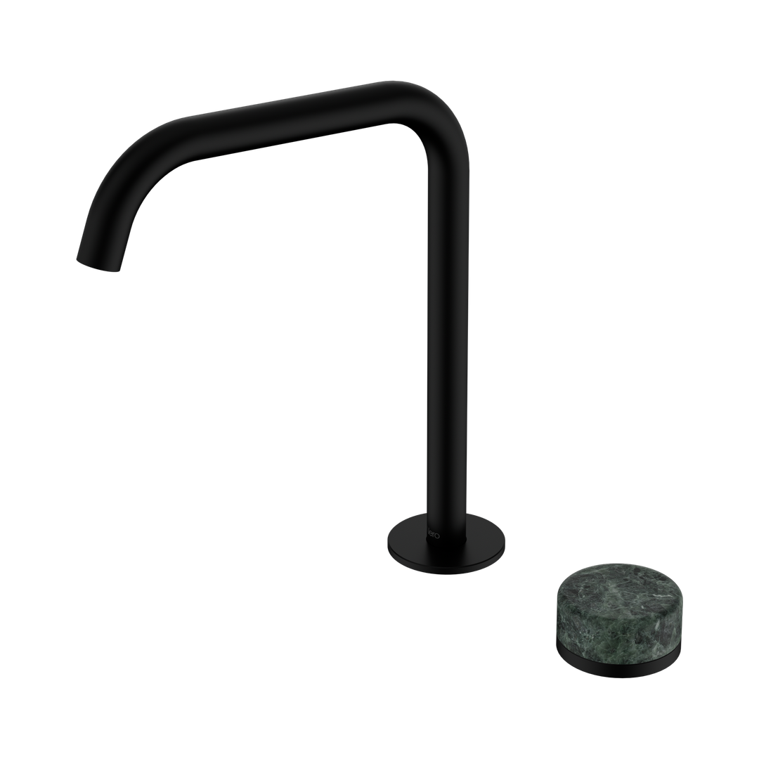 Nero Serenity Progressive Bath/Kitchen Mixer Edge Spout With Verde Alpi Handle Matte Black