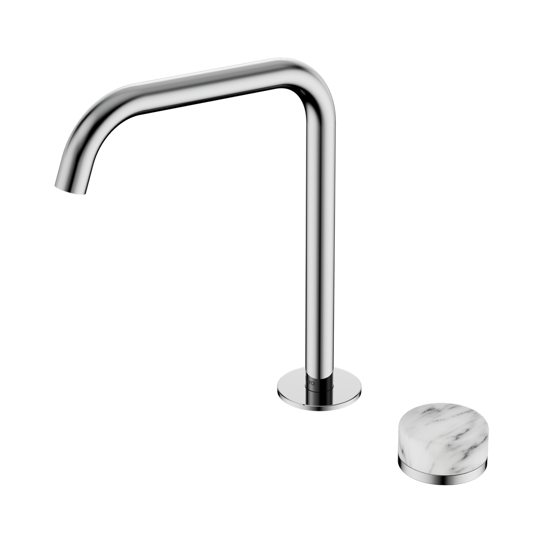 Nero Serenity Progressive Bath/Kitchen Mixer Edge Spout With Arabescato Corchia Handle Chrome
