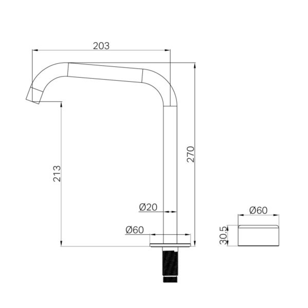 Nero Serenity Progressive Bath/Kitchen Mixer Edge Spout With Metal Handle Gun Metal