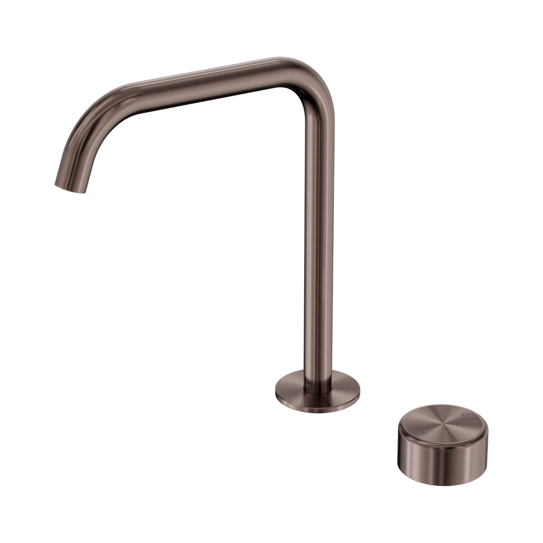 Nero Serenity Progressive Bath/Kitchen Mixer Edge Spout With Metal Handle Brushed Bronze