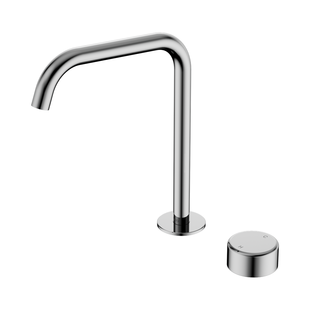 Nero Serenity Progressive Bath/Kitchen Mixer Edge Spout With Metal Handle Chrome