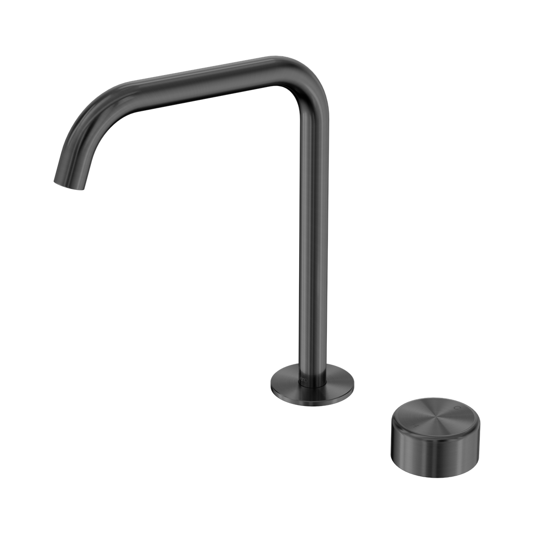 Nero Serenity Progressive Bath/Kitchen Mixer Edge Spout With Metal Handle Gun Metal