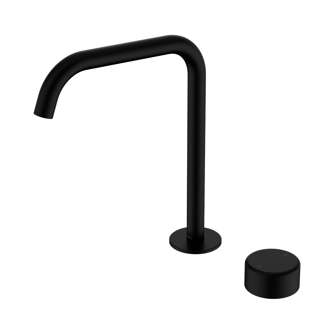Nero Serenity Progressive Bath/Kitchen Mixer Edge Spout With Metal Handle Matte Black