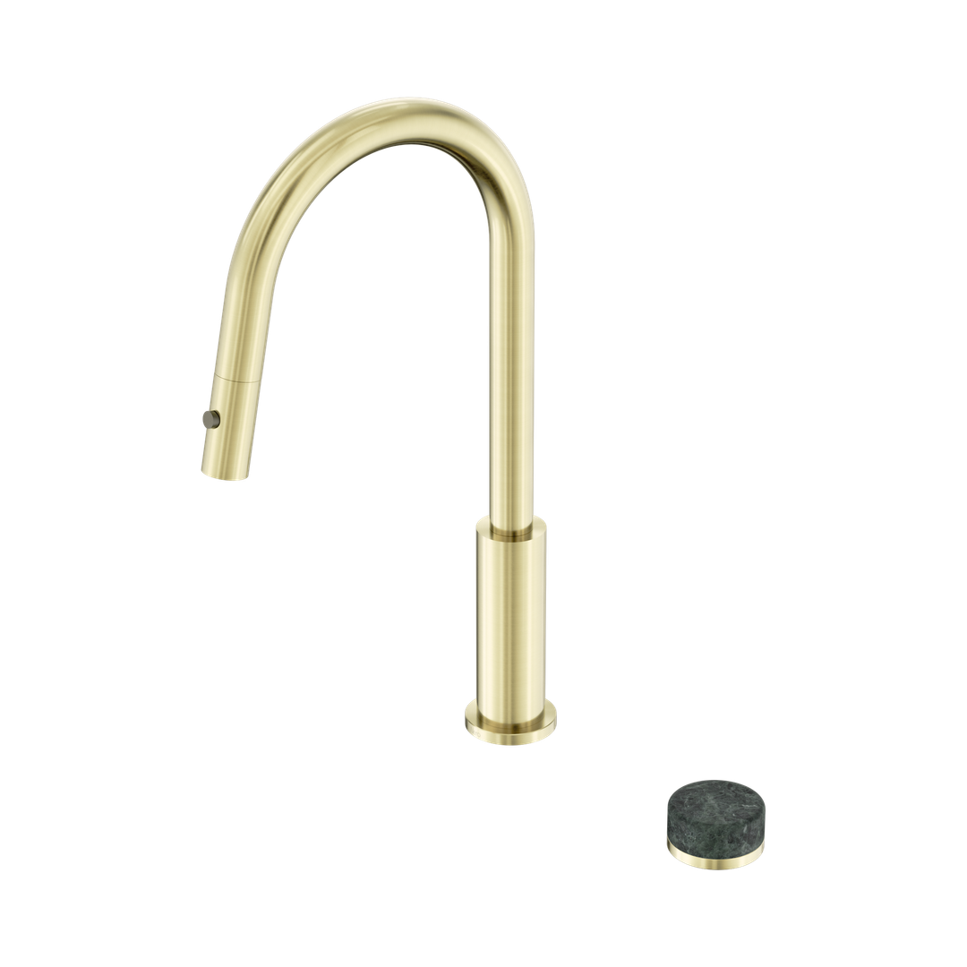 Nero Serenity Progressive Pull Out Kitchen Set With Verde Alpi Handle Brushed Gold