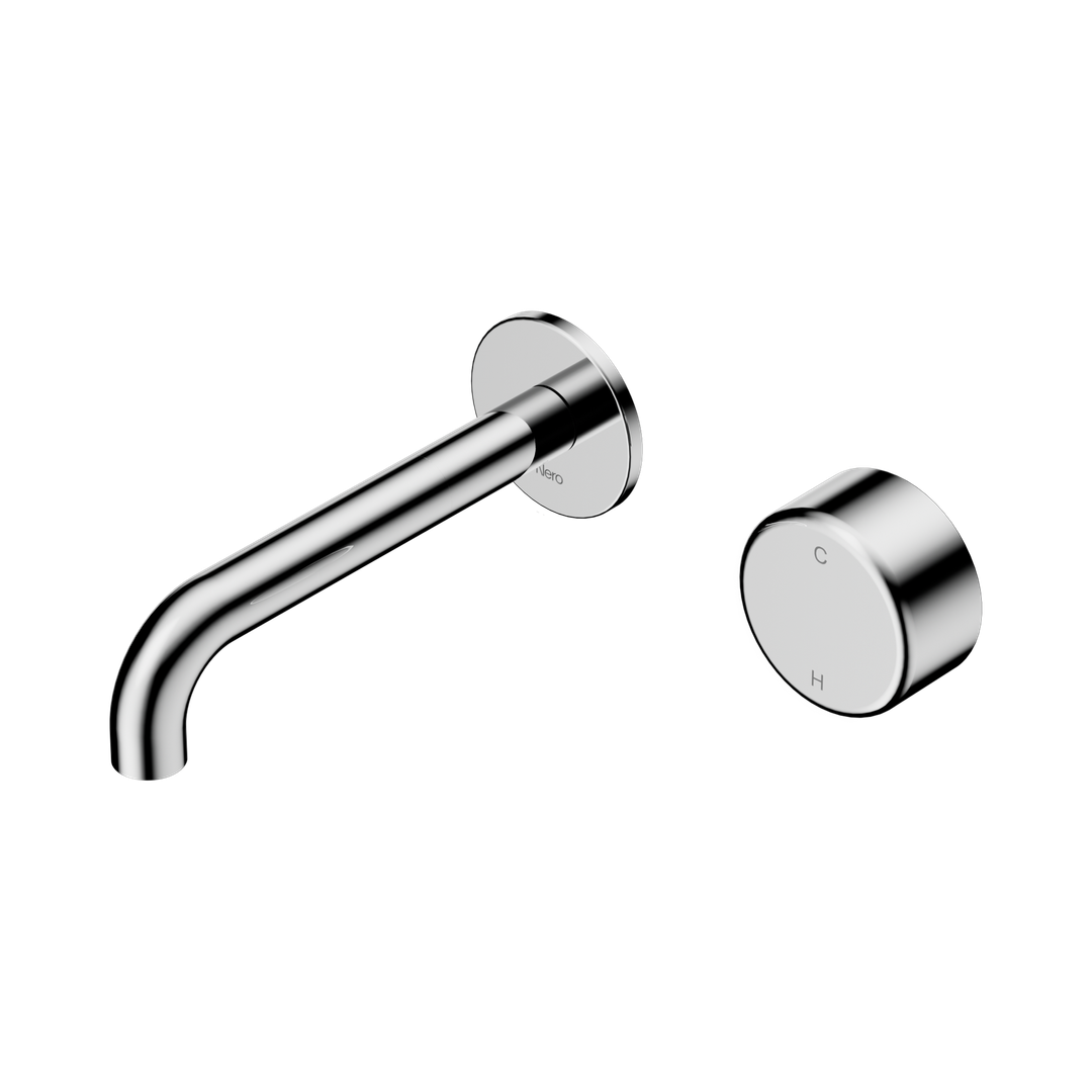 Nero Serenity Progressive Wall Basin Mixer 160Mm Spout With Metal Handle Chrome