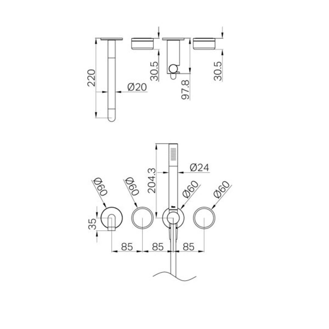 Nero Serenity Progressive Shower System With Spout Arabescato Corchia Handle & Slim Shower Trim Kit Only Brushed Nickel