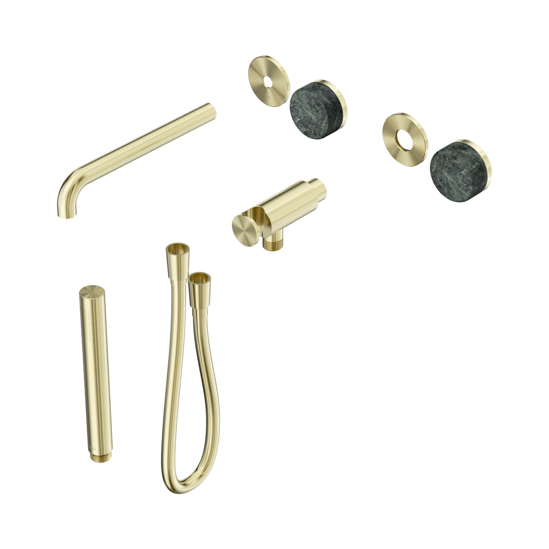 Nero Serenity Progressive Shower System With Spout With Verde Alpi Handle & Slim Shower Trim Kit Only Brushed Gold