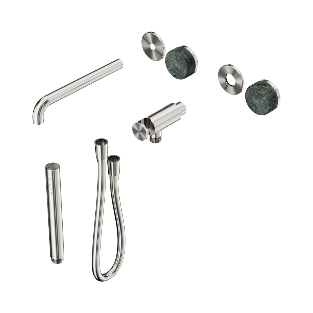 Nero Serenity Progressive Shower System With Spout With Verde Alpi Handle & Slim Shower Trim Kit Only Brushed Nickel