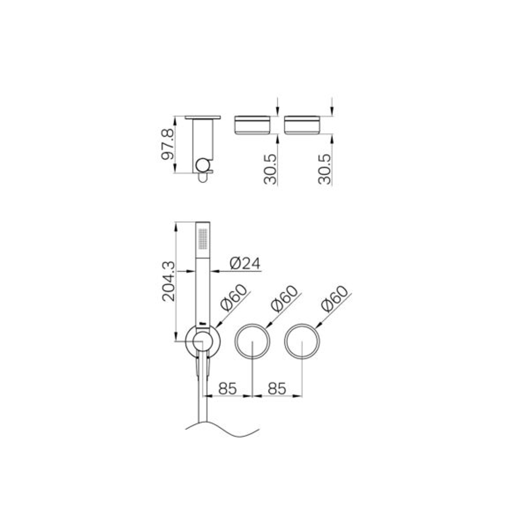 Nero Serenity Progressive Shower System With Arabescato Corchia Handle & Slim Shower Trim Kit Only Chrome