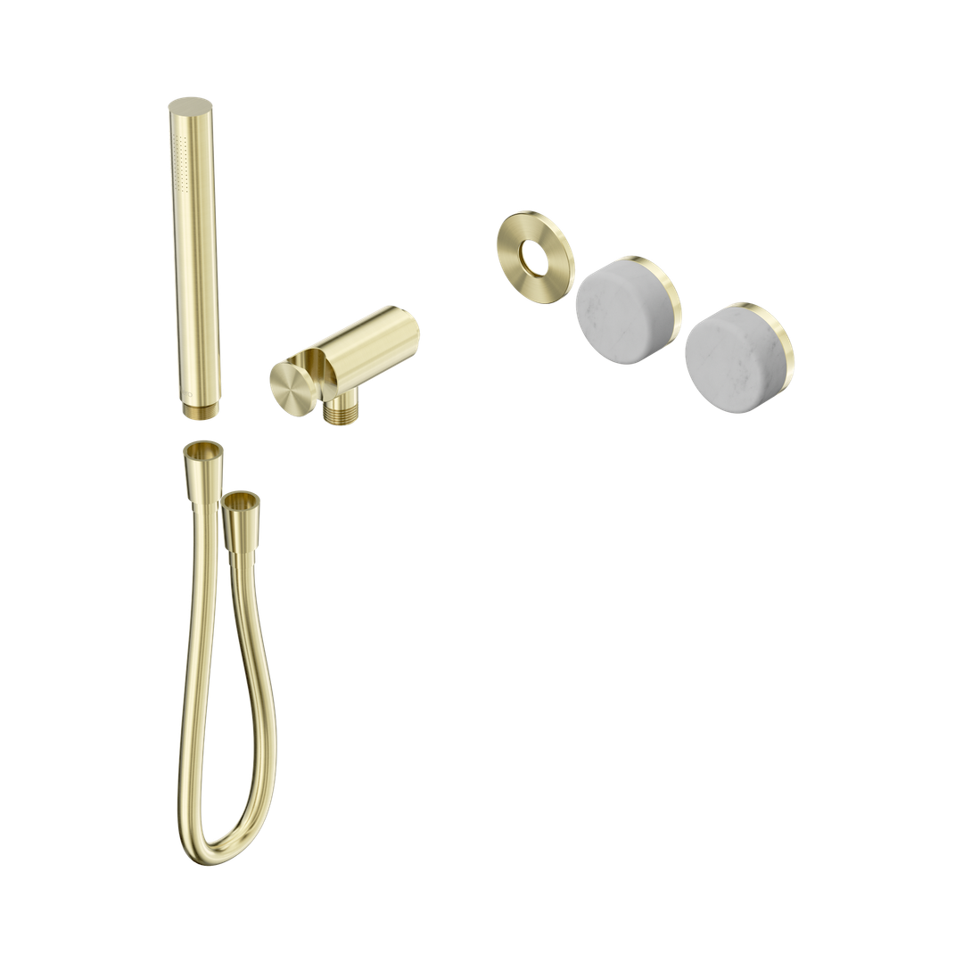 Nero Serenity Progressive Shower System With Carrara Handle & Slim Shower Trim Kit Only Brushed Gold
