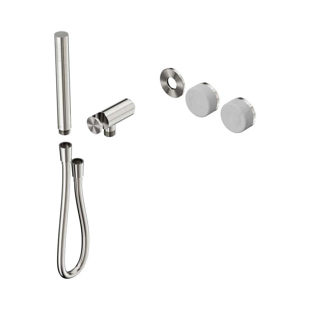 Nero Serenity Progressive Shower System With Carrara Handle & Slim Shower Trim Kit Only Brushed Nickel